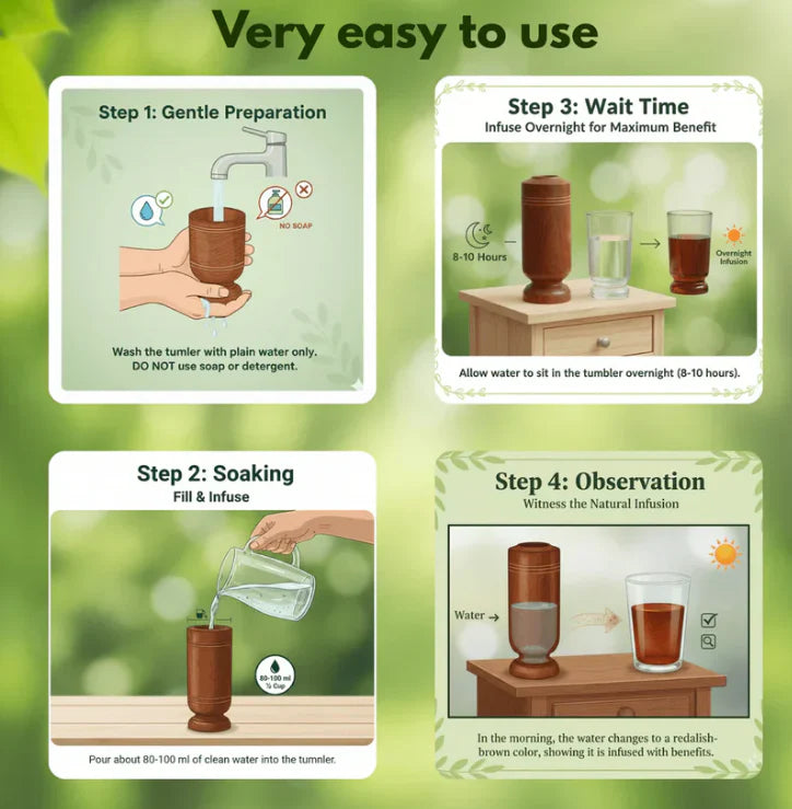 Ayurvedic Vijaysar Wooden Glass 🌿 – Natural Sugar Balance Tumbler 🩺✨